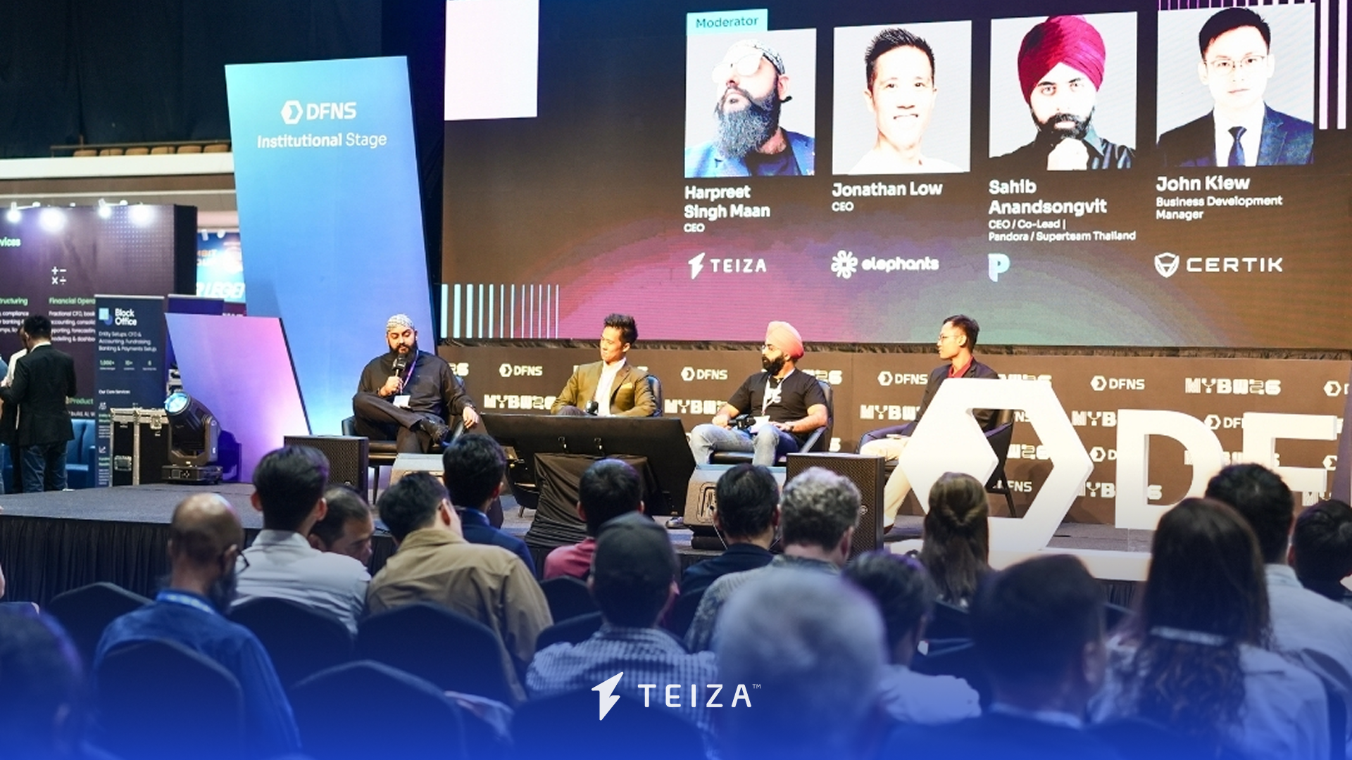 TEIZA moderates the settlement panel at Malaysia Blockchain Week 2026.